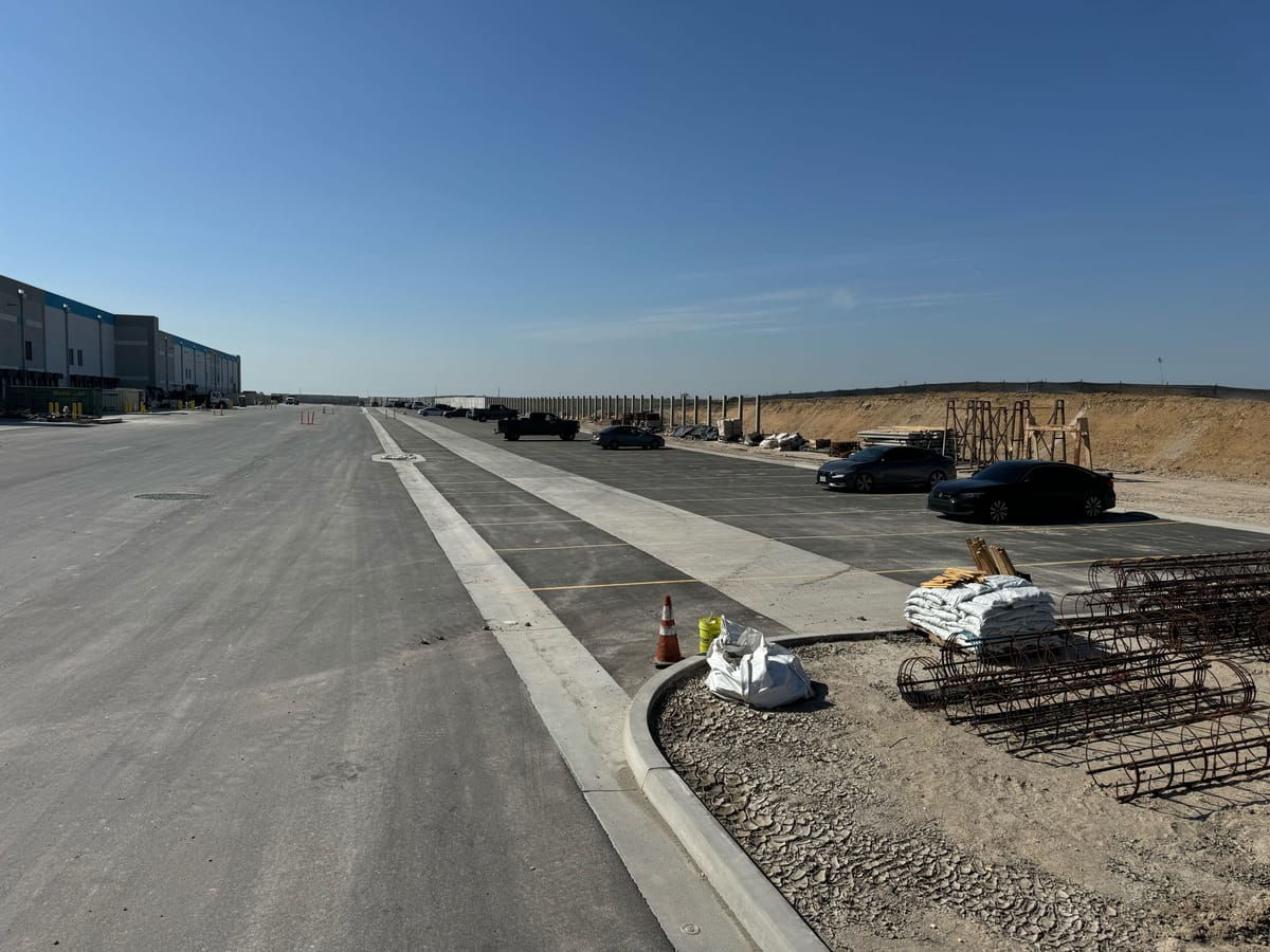 APC precast concrete wheel stops ready for shipment from Pomona California